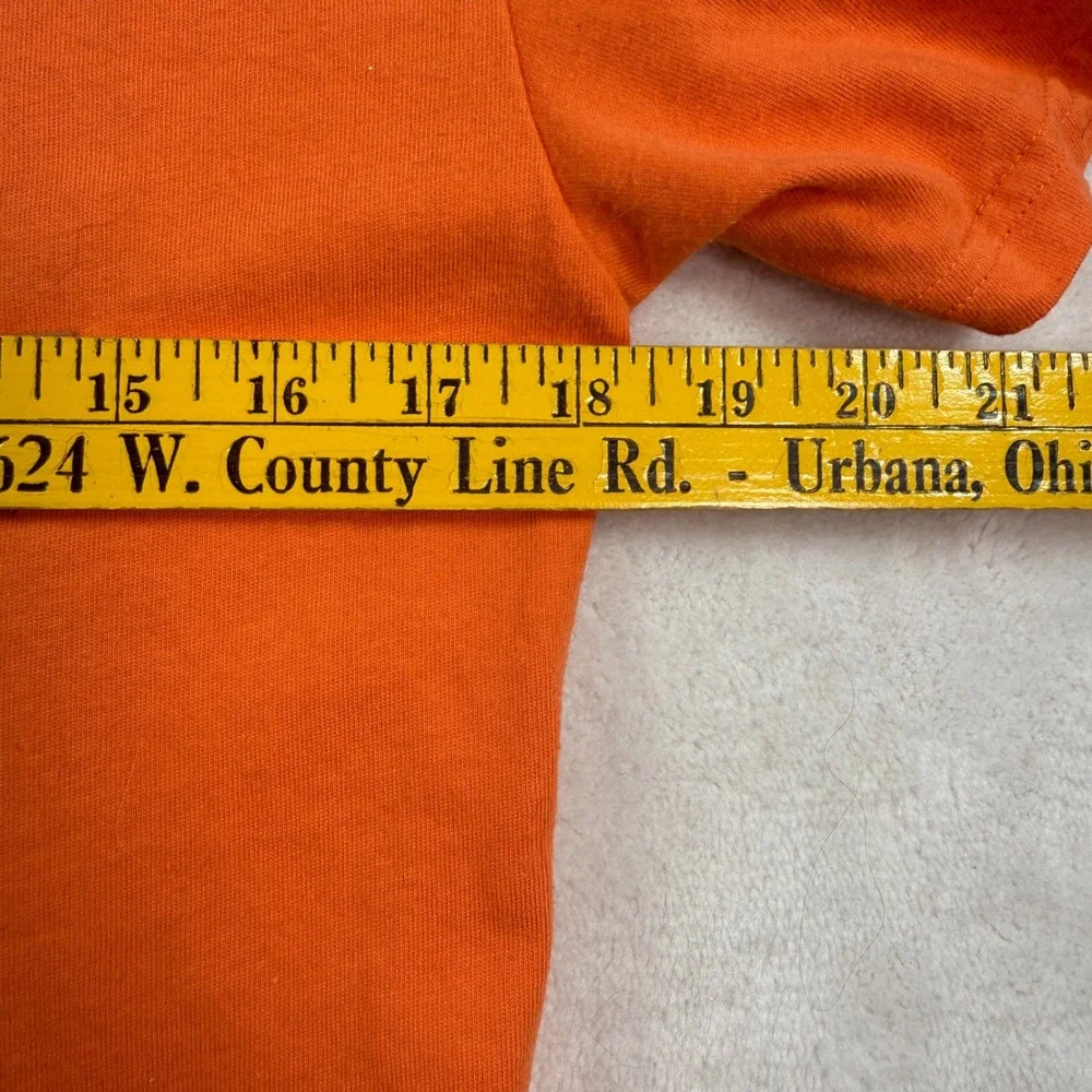 Polo Ralph‎ Lauren Kids Orange Cotton Crew Neck T-Shirt Size L 14-16 Green Pony